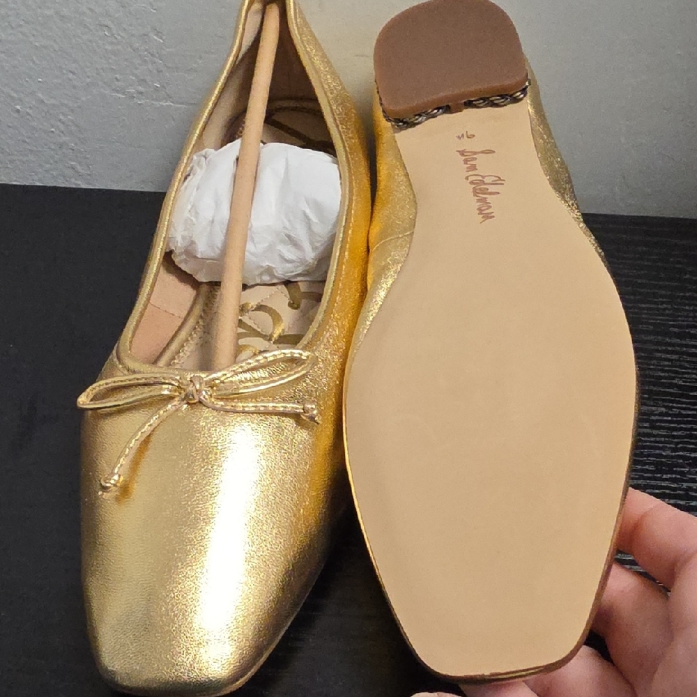 Sam Edelman Metallic Gold Flats - Picture 3 of 5